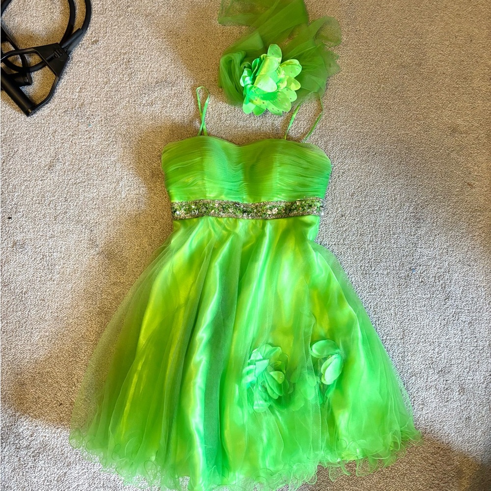 Cinderella Lime Green Prom Dress